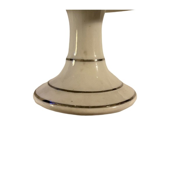 1960's St Clair Creations Japan Almak Pedestal Candy Dish Diamond Cut Out Wheat - Picture 4 of 9